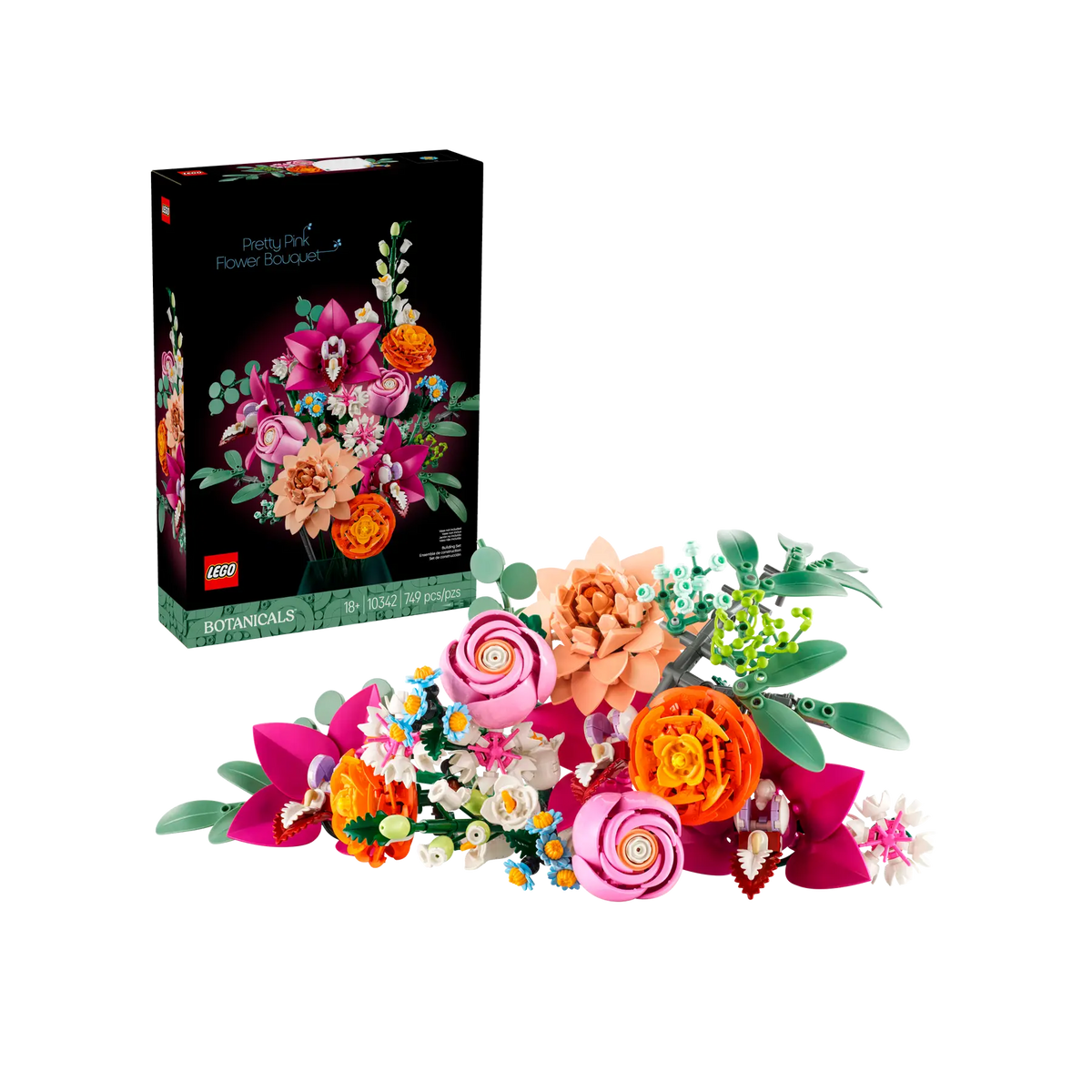 Joli bouquet de fleurs rose avec boîte - Lego 10342