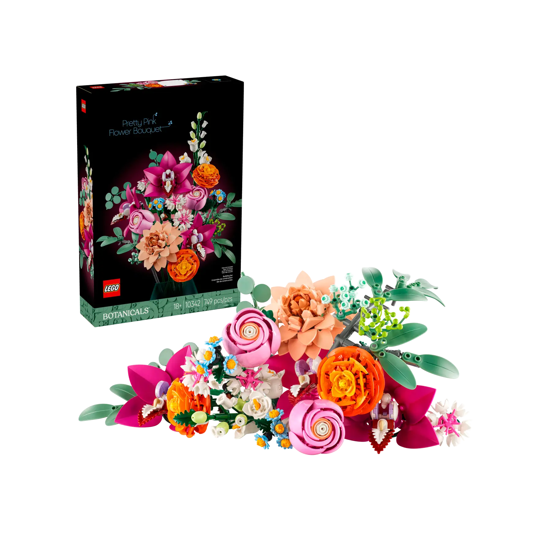 Joli bouquet de fleurs rose avec boîte - Lego 10342