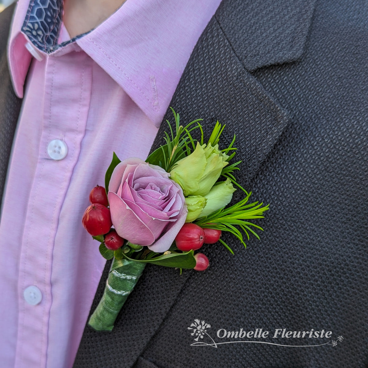 Boutonnière - Rouge rubis